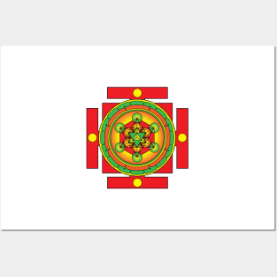 Metatron's Cube Merkaba Mandala Posters and Art